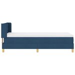vidaXL Lit à ressort avec matelas bleu – 100 x 200 cm  tissu
