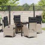 vidaXL Ensemble de salle à manger pour jardin 5 Pièces Gris clair