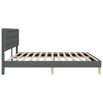 vidaXL Cadre de lit avec tête de lit Gris foncé 180 x 200 cm Tissu