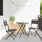 vidaXL Set Bistro Pliant 3 Pièces en Acier Anthracite