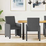 vidaXL Chaises de Salle à Manger avec Roues 2 Pièces Gris foncé