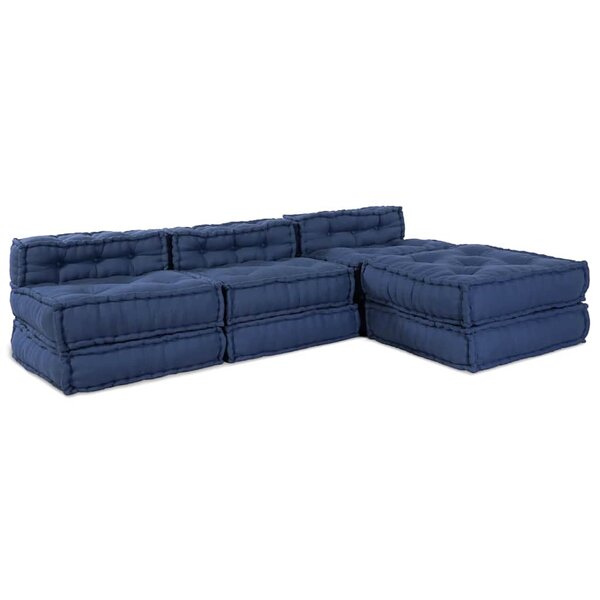 vidaXL Unité de canapé modulaire 4 Pièces Indigo Tissu