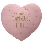 Coussin 37x40 cm Coton Métallisé Danseuse Coeur