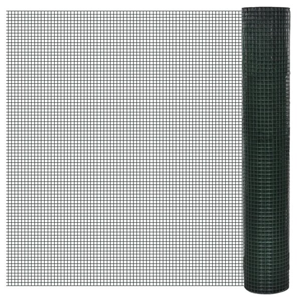 vidaXL Grillage acier galvanisé et revêtement en PVC 10x1 m vert