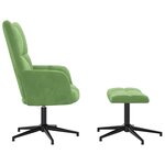 vidaXL Chaise de relaxation avec tabouret Vert clair Velours