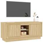 vidaXL Meuble TV chêne sonoma 102x35x45 cm bois d'ingénierie