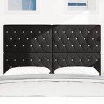 vidaXL Tête de lit LED avec des lumières à LED Noir 160 cm Polyester