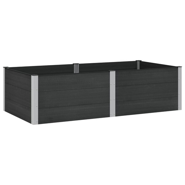 vidaXL Jardinière surélevée Noir 200 x 100 x 54 cm WPC et Aluminium