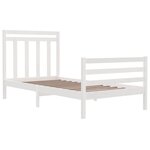 vidaXL Cadre de lit Blanc Bois massif 100x200 cm