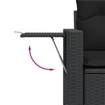 vidaXL Salon de jardin 10 Pièces avec coussins noir résine tressée