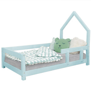 Lit cabane enfant POPPI 90 x 200 bleu clair 1