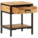 vidaXL Cabinet de chevet 40x35x50 cm Bois massif de manguier brut