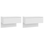 vidaXL Tables de chevet murales 2 Pièces Blanc