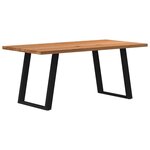vidaXL Table à manger marron clair bois de chêne massif rectangulaire