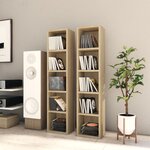 vidaXL Armoires à CD 2 Pièces Chêne sonoma 21x16x93 5cm Bois d'ingénierie