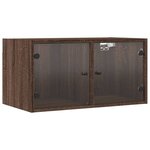 vidaXL Armoire murale avec portes en verre chêne marron 68 5x37x35 cm