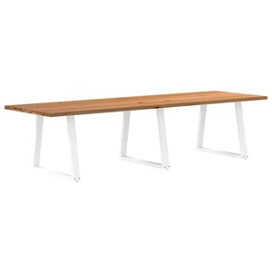 vidaXL Table à manger marron clair bois de chêne massif rectangulaire