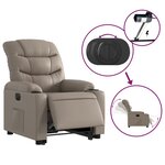 vidaXL Fauteuil inclinable électrique cappuccino similicuir