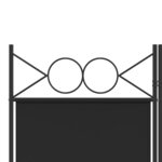 vidaXL Cloison de séparation 5 panneaux Noir 200x200 cm Tissu