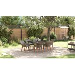 vidaXL Ensemble de salle à manger pour jardin 7 Pièces Gris polyrotin