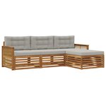 vidaXL Ensemble de canapés d'extérieur 4 pc Naturel et gris clair