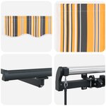 vidaXL Auvent Roulant Manuel Rayé Multicolore 500x350 cm
