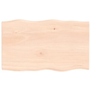 vidaXL Dessus de table bois chêne massif non traité bordure assortie