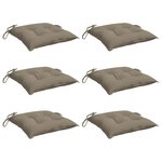vidaXL Coussins de chaise lot de 6 taupe 40x40x7 cm tissu oxford