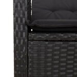 vidaXL Ensemble à manger de jardin 9Pièces coussins noir résine tressée