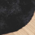 vidaXL Tapis shaggy à poils longs NAVARRA noir 120x120 cm polyester