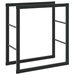 vidaXL Portant de bois de chauffage noir 55x30x61 cm acier