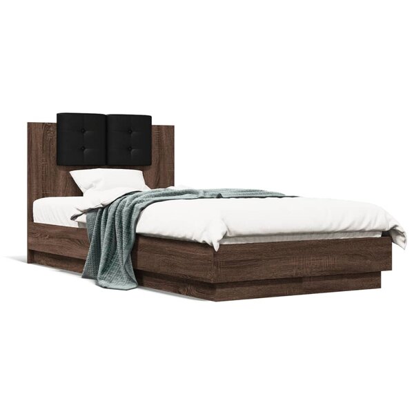 vidaXL Cadre de lit sans matelas chêne marron 75x190 cm