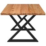 vidaXL Table à manger marron clair bois de chêne massif rectangulaire