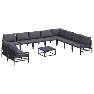 vidaXL Ensemble de canapé de jardin Anthracite Acier
