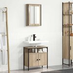vidaXL Ensemble de mobilier de salle de bain avec étagère 2 Pièces Marron