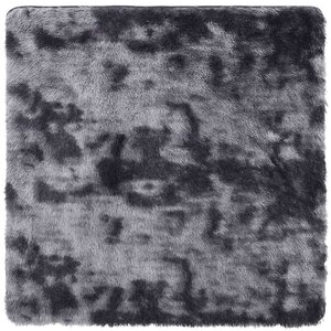 vidaXL Tapis shaggy à poils longs NAVARRA gris foncé 120x120 cm