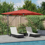 vidaXL Parasol Roma Rouge 286 x 285 x 270 cm Aluminium  Polyester