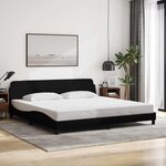 vidaXL Cadre de lit Dover noir 200x200 cm tissu
