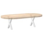 vidaXL Pieds de table basse en forme de X  2 pièces  blanc  30 x (30-31) cm  acier