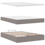 vidaXL Lit ottoman avec matelas et LED taupe 140x200 cm tissu