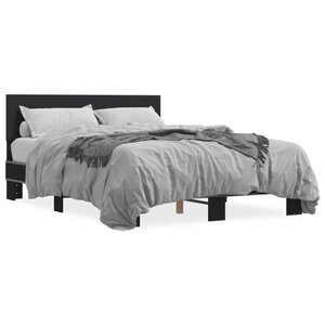 vidaXL Cadre de lit sans matelas noir 135x190 cm