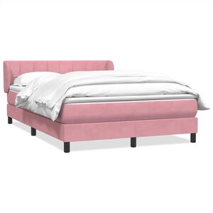 vidaXL Sommier à lattes de lit avec matelas rose 160x220 cm velours