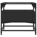 vidaXL Table basse avec dessus en verre noir 50x50x45 cm acier