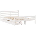 vidaXL Cadre de lit sans matelas blanc 135x190 cm bois de pin massif