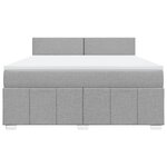 vidaXL Sommier à lattes de lit avec matelas Gris clair 180x200cm Tissu