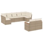 vidaXL Salon de jardin avec coussins 9 Pièces beige résine tressée