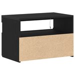 vidaXL Cabinet de chevet avec lumières LED Chêne noir 60x35x40 cm Bois technique
