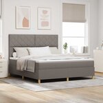 vidaXL Lit à ressorts avec tête de lit Taupe 180 x 200 cm tissu