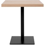 Table à manger seule QUADRATO - 4 personnes - Mélaminé chêne et noir - 70 x 75 x 70 cm