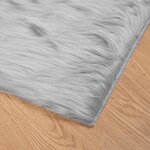 vidaXL Tapis en Peau de Mouton Synthétique Gris 200 x 100 cm Polyester
